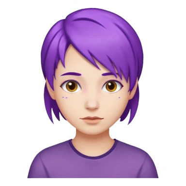 purple haired person sticker