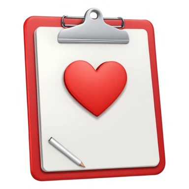 clipboard with a heart in the corner sticker