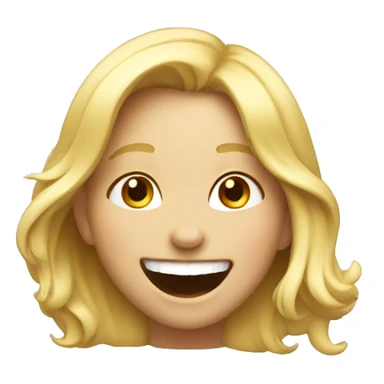 Blonde laughing girl sticker