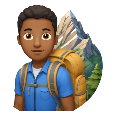 backpacked mountain black man sticker