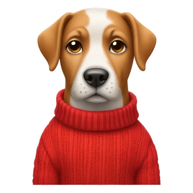 dog wearing a red sweater sticker