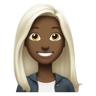 Girl in 18 white tall hair smiling excited  sticker