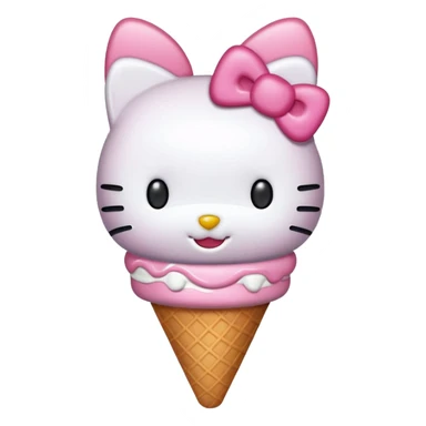 hellokitty whit icecream sticker