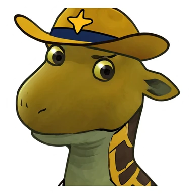 Una Jirafa con sombrero de vaquero  sticker