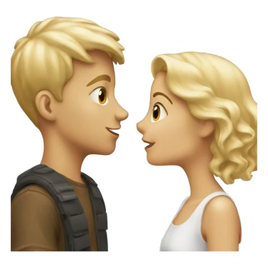 Blonde Girl and boy kissing sticker