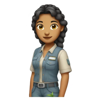 Polynesian girl dressed in mine work clothes  sticker