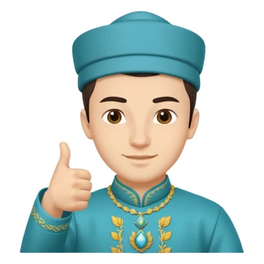 tatar young man with national outfit thumbs up sticker