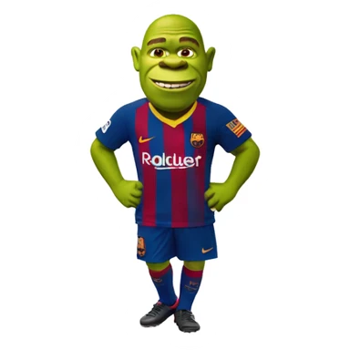 shrek being a barcelona soccer fan  sticker
