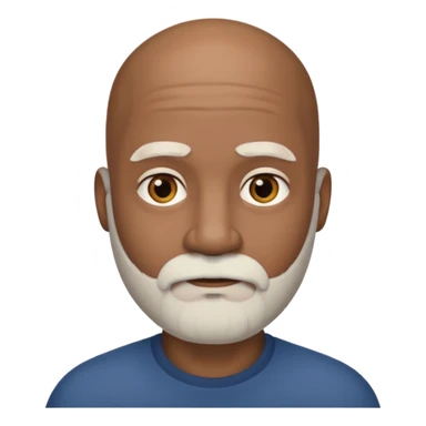 Black man bald head white beard sticker