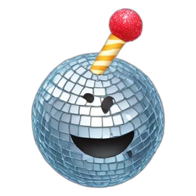 hairy disco ball eating a lollipop sticker