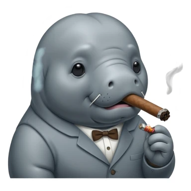 Manatee smoking a cigar sticker