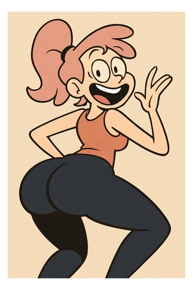 playful cartoon style, big black butt, exaggerated proportions, fun and lighthearted expression sticker