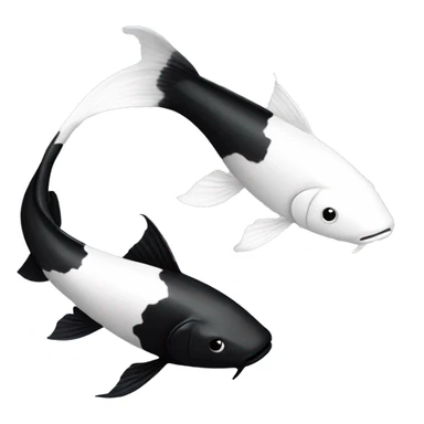 black koi fish and white koi fish circulating each other sticker