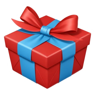 Cadeau rouge et bleu et avec dessus un étiquettes avec marqué en texte  : cadeau à la clé sticker