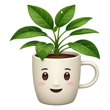 coffee cup houseplant sticker