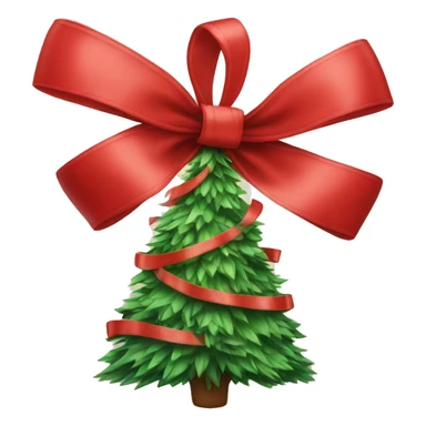 Red christmas bow christmas tree sticker