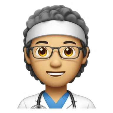 asian doctor playing tennis sticker