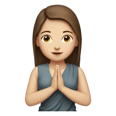 white girl with brown hair and brown eyes, praying to a buddhist god sticker