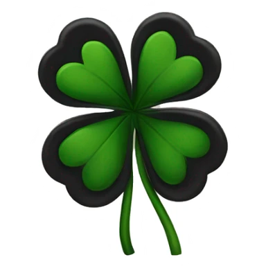 black 5 leaf clover sticker