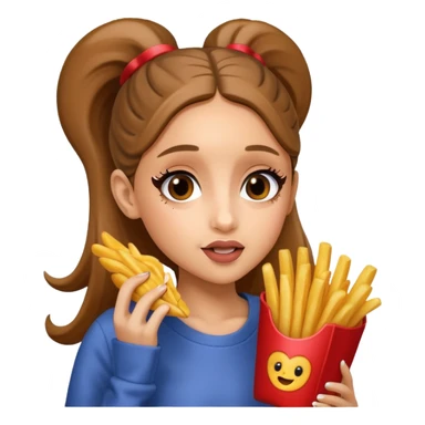 ariana grande munching fries sticker