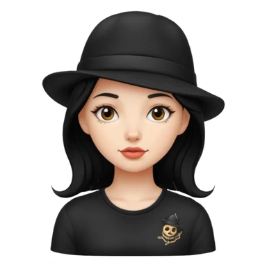 tattoo girl with black hat sticker