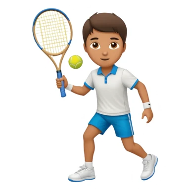young man playing tennis sticker