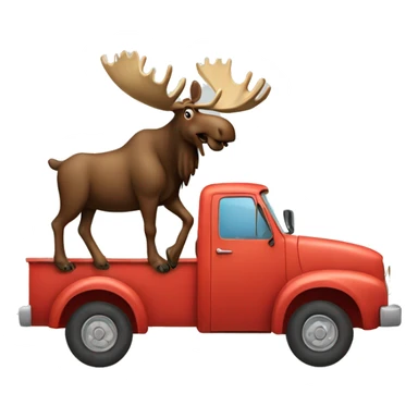 Moose driving a truck sticker