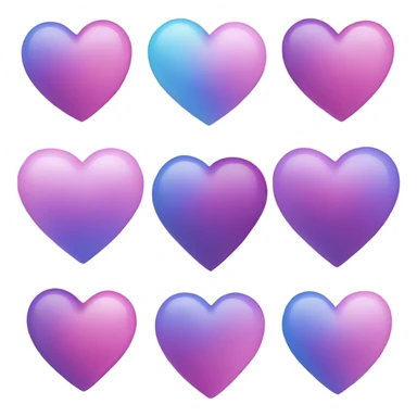 Pink purple blue heart sticker