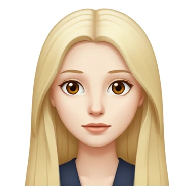 woman with pale skin, long straight blonde hair, brown eyes sticker