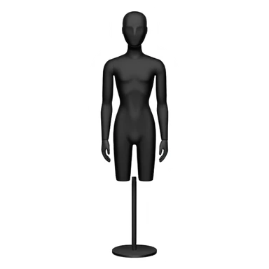 Minimalistic flat vector icon, iOS style, thin black contour on white background. Matte black mannequin in front of in 3D monochrome style. sticker
