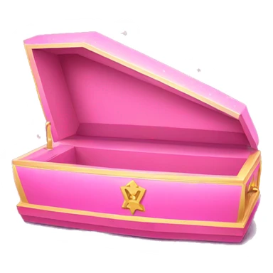 Pink coffin with sparkles sticker