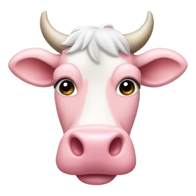 Pastel pink cow sticker