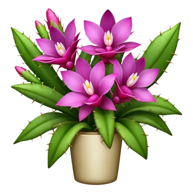 big bouquet Orchid Cactus, luxuriant, stem, leaf sticker