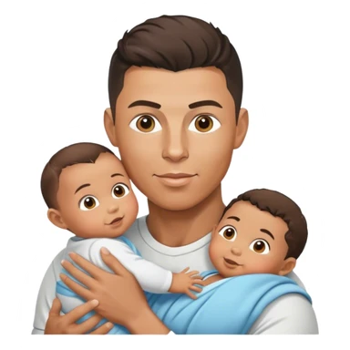 Ronaldo with a baby sticker