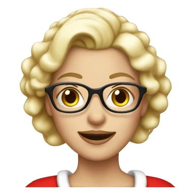 Beautiful blond Mrs clause wearing glasses sticker