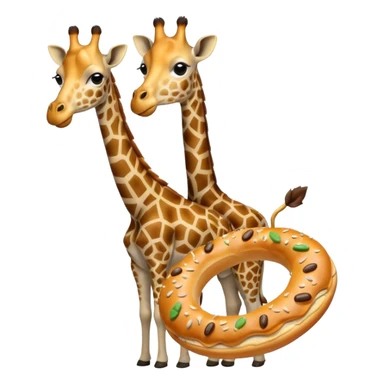 giraffe holding bagel sticker