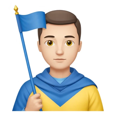 The Ukrainian man with flag sticker