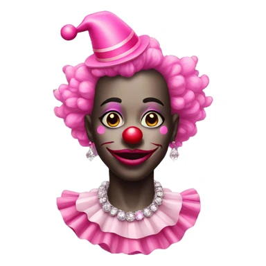 A black clown with pink diamonds sticker