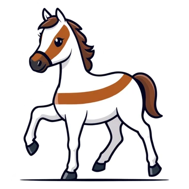 Bay horse with white strip  sticker