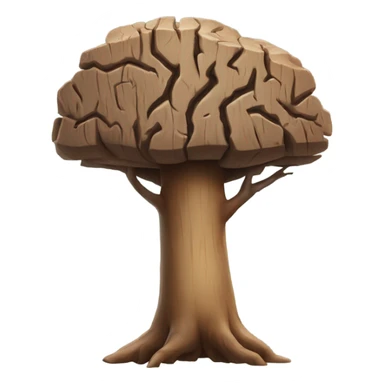 brain tree stump sticker