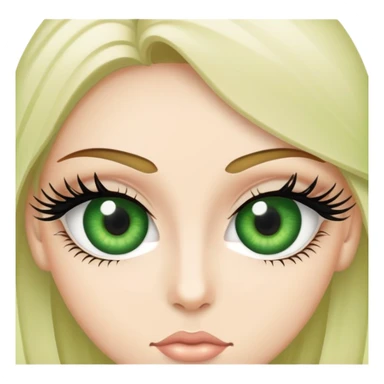 green eye with feminine eyelashes sticker