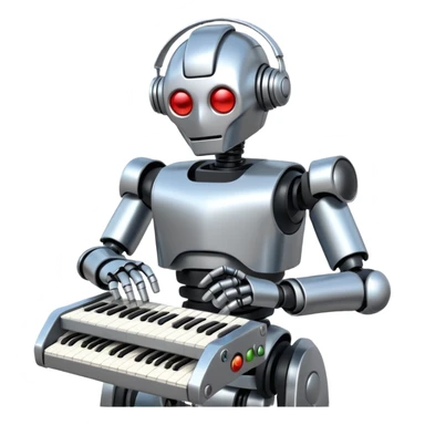Robot Maestro musician sticker
