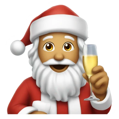 Santa with champagne sticker
