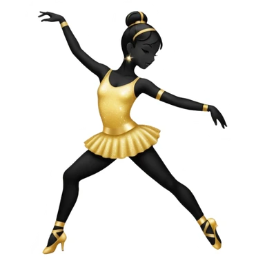 silhouette of a dancer with sparkles sticker
