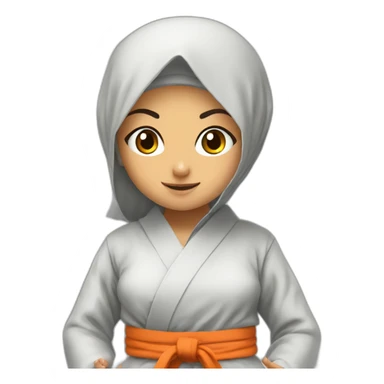 Hijab girl doing karate against goku sticker