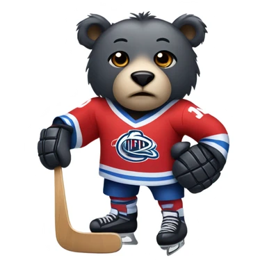 BEAR WEARING HOCKEY JERSEY  sticker