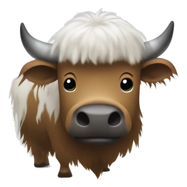 a cute fluffy nonthreatening yak being shaved sticker