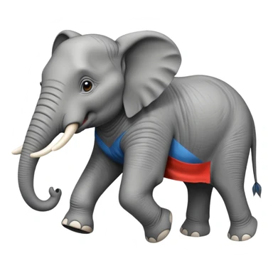 High resolution of a running elephant sticker