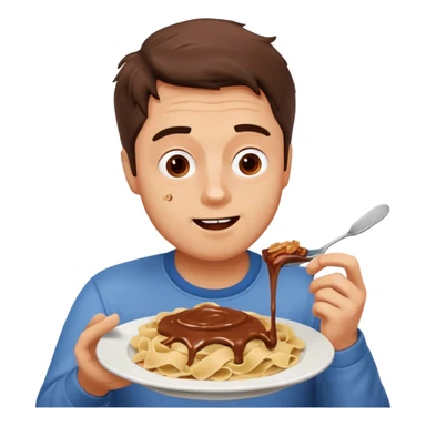 A man with Nutella pasta sticker