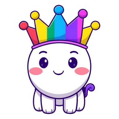 yellow face with rainbow crown, fabulous expression, pride flag sticker